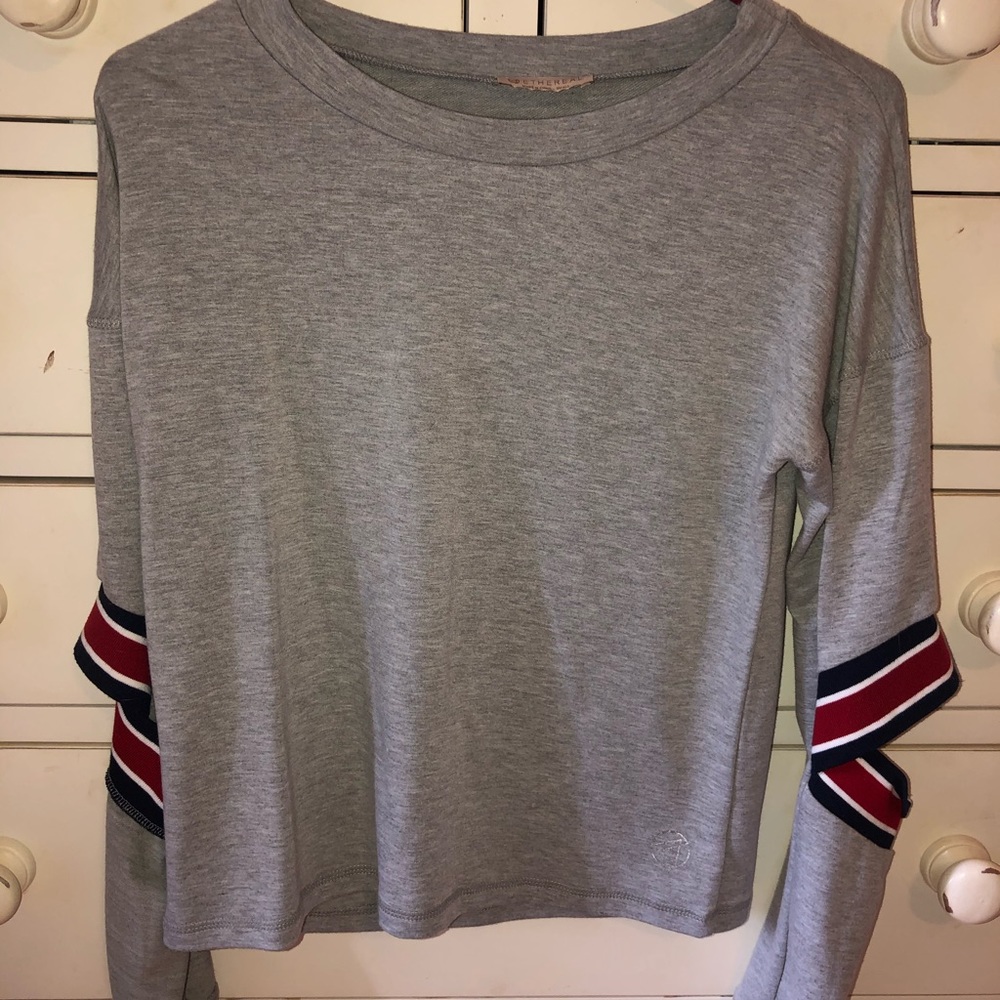 Elbow Cut Grey Long Sleeve Shirt